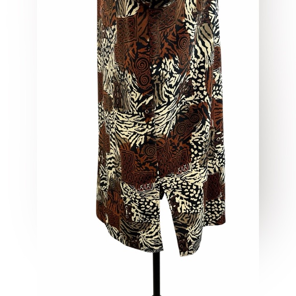 Michele Leslie California VINTAGE 90s Safari Patchwork Button-Down Blouse Size M - Picture 7 of 10